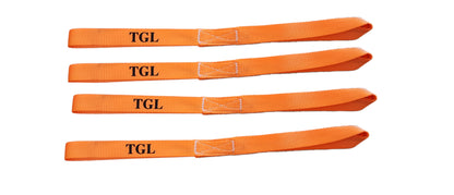 TGL 18 inch Tie Down Straps, 2,300 pound per strap, 4-pack