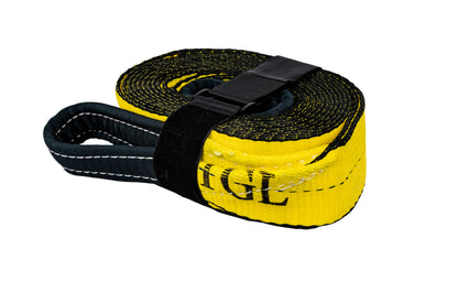 TGL 3 inch, 20 Foot Tow Strap, 30,000 Pound Capacity with Reusable Storage Strap