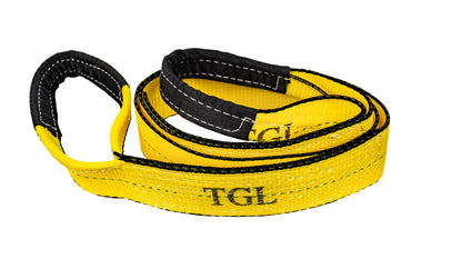 TGL 3 inch, 8 Foot Tree Saver, Tow Strap with D Ring Shackle and 10 Ton Snatch Block