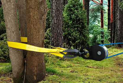 TGL 3 inch, 8 Foot Tree Saver, Tow Strap with D Ring Shackle and 10 Ton Snatch Block